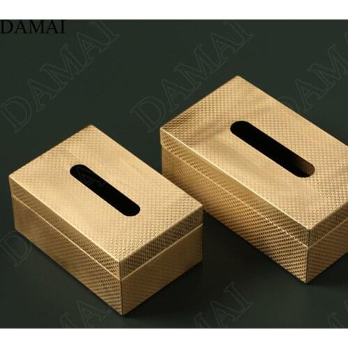 Creativity Pure Copper Tissue Boxes European Light Luxury Serpentine Decorative Paper Towel Storage Box Living Room Decoration