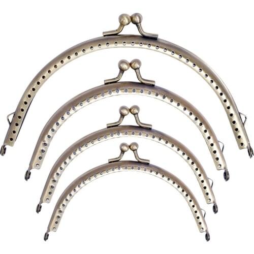 12.5/15CM Metal Purse Frame Making Kiss Clasp Lock for Clutch Bag Handle Handbag Accessories Red Bronze Tone Bags Hardware