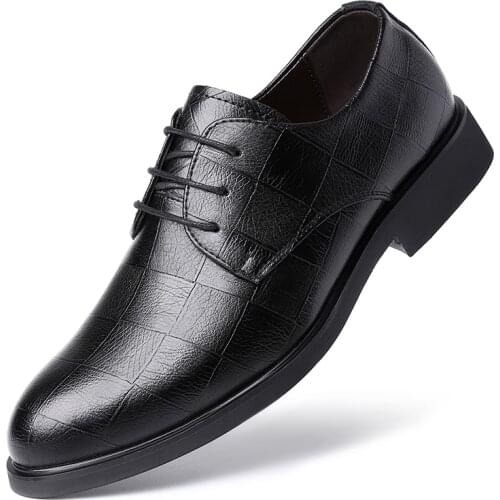 Mens classic British style business shoes casual fashion comfortable breathable mens leather shoes 2021