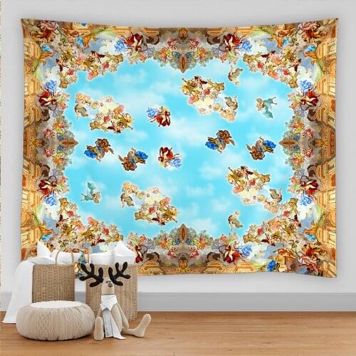 Vienna Christian Church Tapestry Home Boho Decor Witchcraft Wall Art Mural Drop Wall Cloth Christ Lord Angel Wall Tapestry