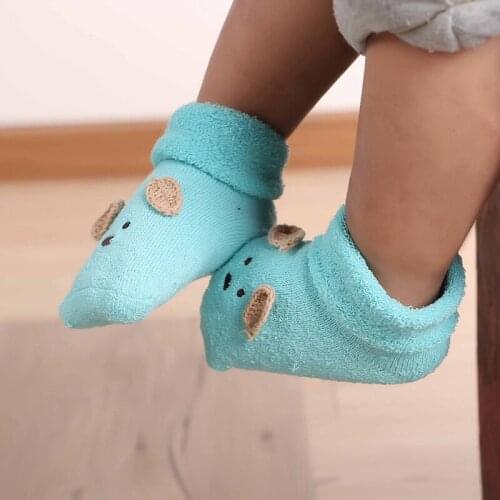 New Arrival Newborn Toddler Baby Socks Unisex Boy Girls Infant Cartoon Cute Bear Crib Warm Shoes Toddler 0 -2Y