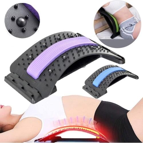 Back Stretch Equipment Massager Massageador Magic Stretcher Fitness Lumbar Support Relaxation Spine Pain Relief Magnetic Massage