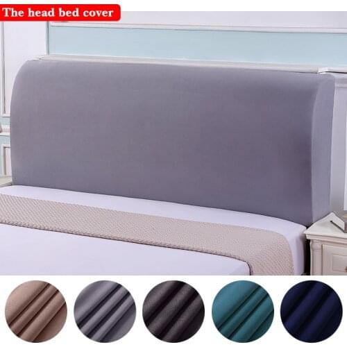 5 Solid Colors Elastic All-inclusive Bed Head Cover Washable For Home Hotel Banquet Bed Head Covers Plain Dyed Headboard Cover