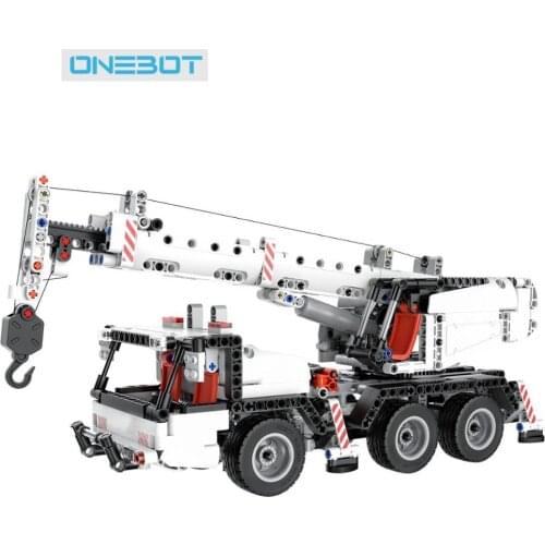 Original Xiaomi ONEBOT Building Blocks Engineering Crane 360 Degree Rotating Console Lifting Telescopic Boom Crane Gift