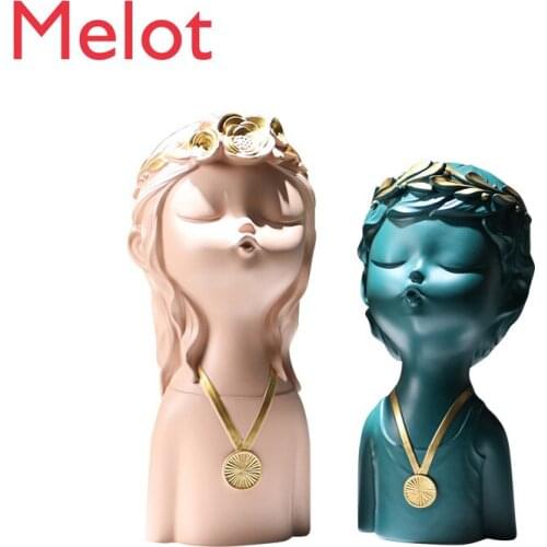 Girl Entry Luxury Home Decorations Living Room Entrance TV Cabinet Decoration Creative Book Room Wine Cabinet Small Ornament