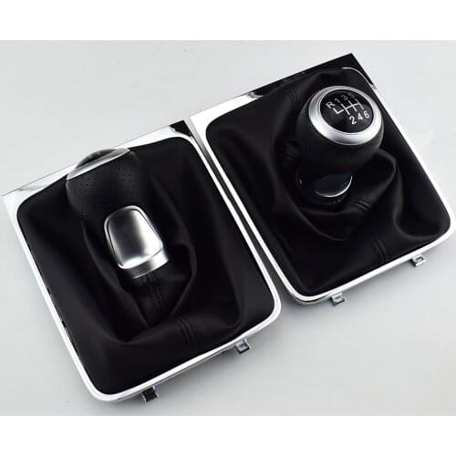 For VW Passat B6 Sedan 2006 2007 2008 2006 2010 Car-styling Manual 6 Speed Gear Stick shift knob Level leather Boot