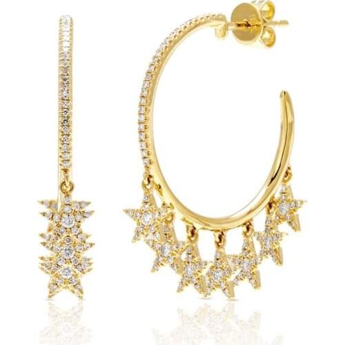 Silver color Earrings For Women Gold Star Earrings Girl Gift Ear Bone dangle Star Shape Earrings Female Cartilage aretes