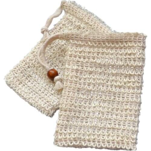 Mesh Soap Bag Natural Exfoliating Soap bag Pouch Holder Soaps Storage Bag Sack Drawstring Holder Bath Toilet Supplies LX1501