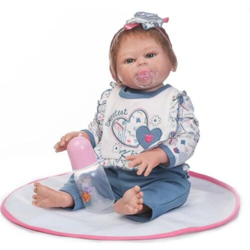 20Inch bebe infant silicone 50cm Reborn Baby Dolls vinyl collectible toddlers lifelike dolls Kids birthday Gift Can Bathe