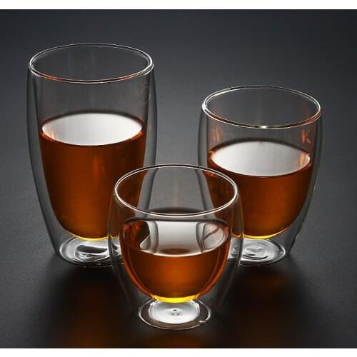 Double Wall Glass Cup Drinkware Heat-resistant Beer Espresso Coffee Cup Set Handmade Tea glass Whiskey Glass Cups Beer Mug