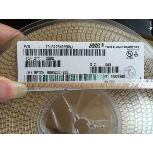TAJB225K035RNJ CAP TANT 2.2UF 35V 10% 1210 Tantalum Capacitors Size B 100pcs