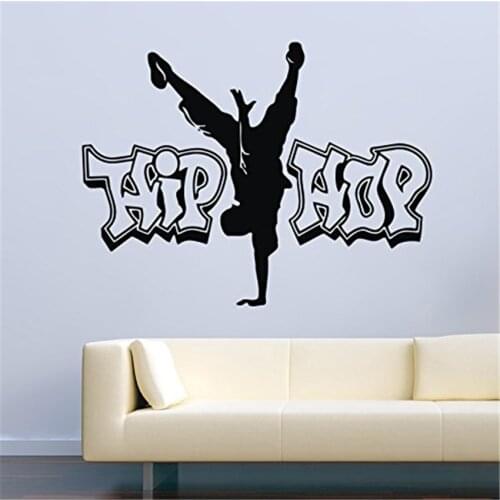 Dance silhouette dancer hip hop decorative vinyl sticker Art Decor Home Decor Removable living Removable Wall Sticker 1036