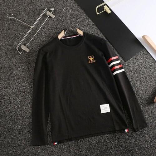 2020 spring Top Mens T-Shirt O-Neck Long Sleeve Men black 100% Cotton T-Shirts Man Clothing TShirt Brand Tees High Quality