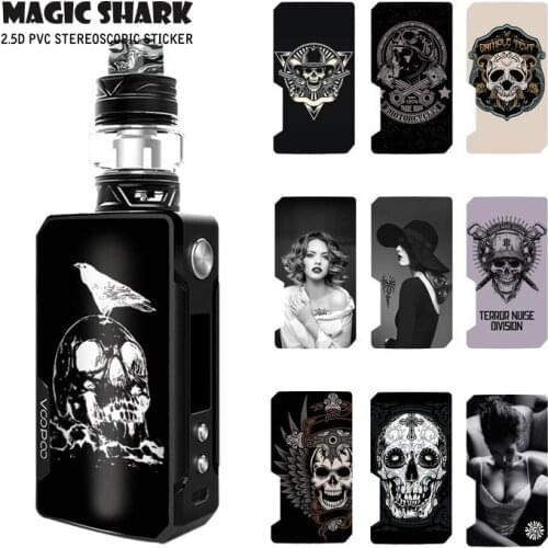 Magic Shark Stylish Vintage Sexy Woman Skull E Cigarette Waterproof Vape Case Cover Sticker Film for Voopoo Drag 2 II