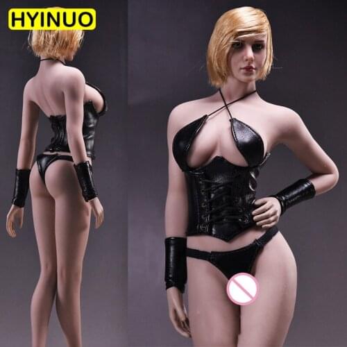 1/6 Scale 17XG07 Women Sexy Panties Female Sexy Leather Underwear Clothes Clothing Set F 12" Action Figure Female Body Doll