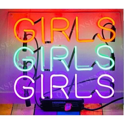 14"x10" Girls Girls Girls Three Colors Custom Acrylic Neon Light Lamp Sign Beer Bar Handmade Glass Bedroom Home Wall Room Decor