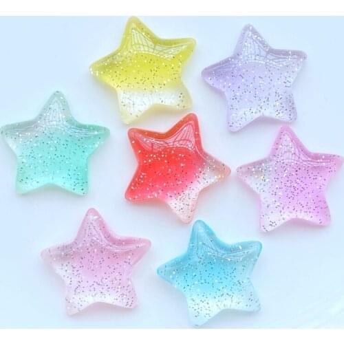 20Pcs New 20mm Mixed Mini Shining Stars Flat Back Resin Scrapbooking DIY Jewelry Craft Decoration Accessorie Q01