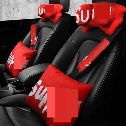 3Pcs Sports Car Neck Headrest Pillow Cushion Soft Auto Neck Rest Protector Car Accessories for Men Women Girls Universal Fashion
