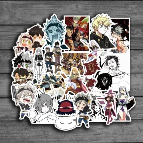 50pcs Black Clover Quarter Knights Card Anime Stickers Waterproof DIY Skateboard Guitar Laptop Bicycle Sticker Kids Toys