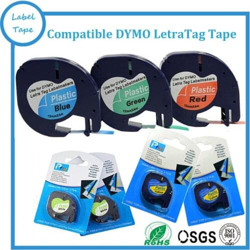 5pk/lot Letratag Label Tape 91205 Compatible Dymo Label Maker 12mm*4m