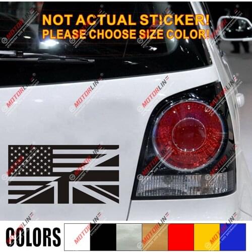 American USA UK Flag Merged Decal Sticker Car Vinyl Union Jack British a