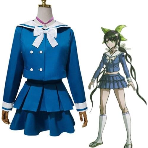 Anime Danganronpa V3: Killing Harmony Tenko Chabashira Cosplay Costumes Blue Uniforms Wigs Suits Women Girls Halloween Disfraz