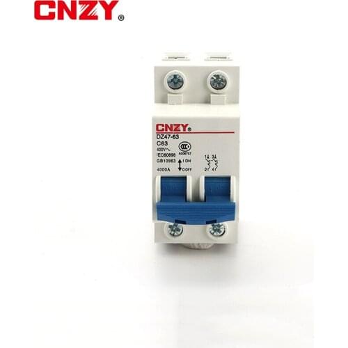 400V MCB 1P Circuit Breaker Electric car 6A 20A 40A 63A Battery protector DIN rail switch Side