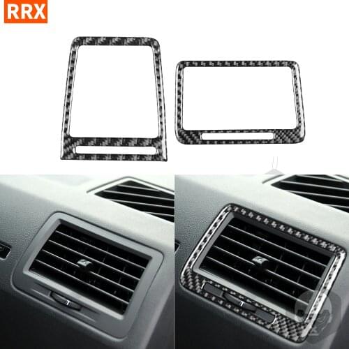 Carbon Fiber Car Accessories For Dodge Challenger 2008-2014 Dashboard Air Vent AC Outlet Frame Trim Sticker Modified Interior