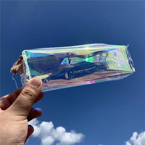 Kpop ATEEZ Laser dazzle Pencil Case Coin Purse Zero Fever Part 1 Peripheral Makeup Bag