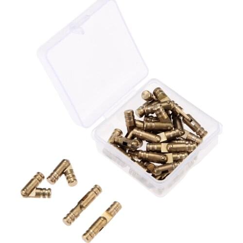 40pcs 4*20mm Brass Concealed Barrel Hinges Jewelry Wood Boxes Cabinet Hidden Invisible Furniture Hinge with Storage Box