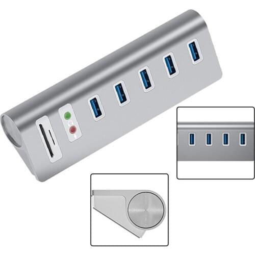 USB3.0 Docking Station Multi-Function Interface USB3.0+Audio Interface+TF/SD Dual Card Slot 7 Port Hub