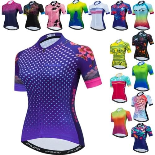 JPOJPO Cycling Jersey Women Short Sleeve Bicycle Cycling Clothing Maillot Ciclismo Breathable Mountain Bike Jersey Cycling Shirt