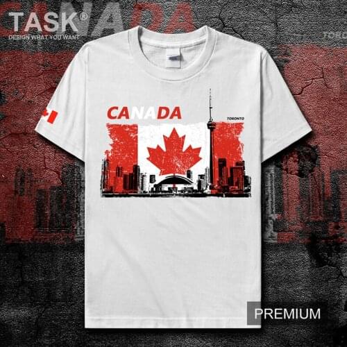 Canadian National Tower National Landmark Building Maple Leaf Printed T-Shirt Summer Cotton O-Neck Short Sleeve Mens T Shirt