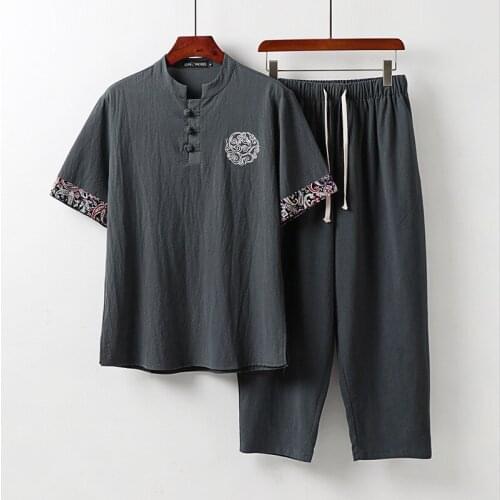 New Arrival Super Large Cotton Hemp Short Sleeve Men Fashion Summer Thin Two Piece Men T Shirt Plus Size M-5XL 6XL 7XL 8XL 9XL