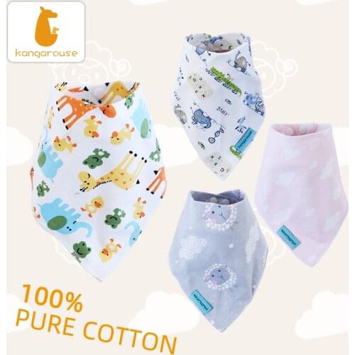 Kangarouse Cotton Bandana Bibs Baby Babador Infant Burp Cloths Saliva Towel Baby Eating Accessory