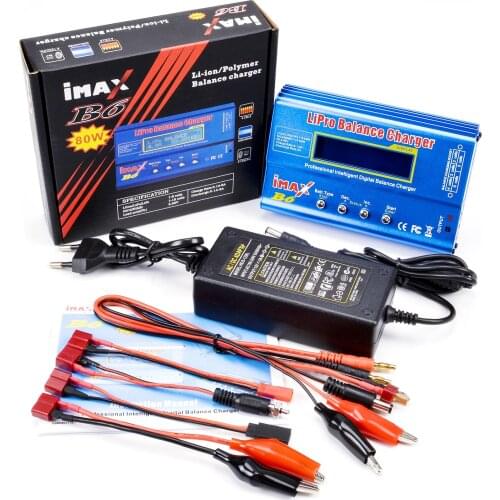 IMAX B6 pantalla LCD Digital RC Lipo NiMh cargador de equilibrio de batería descargador de 80W + AC adaptador convertidor DC 12V