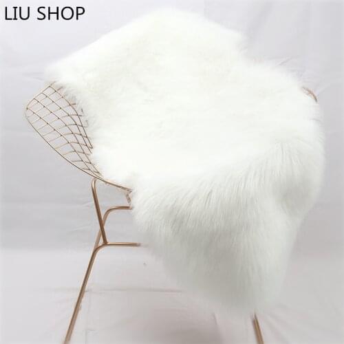 LIU Artificial Skin fur Carpet Long Faux Fur SHEEP RUG Chair Seat Sofa Cover Mat Area Living Bedroom carpet Home Decoration mat