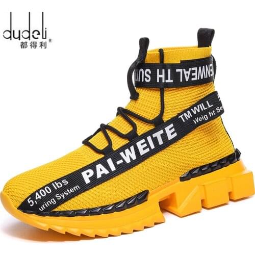 Fashion High Top Sock Breathable Casual Men Shoes 2020 New Man Sneakers Black and White Soft Lightweight Big Size Zapatos Hombre