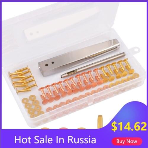 Copper Brass Reivets Leather 2 IN 1 rivet setter 3.5mm round punch for Bag Belt Strap Wallets jeans keychain Crafts Fasteners