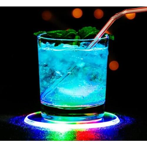Flashing LED Light Car Interior Bottle Cup Sticker Luminous Mat Coaster Carpet car accessories автомобильные товары Cup cushions