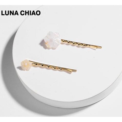 LUNA CHIAO Fashion Hair Accessories Genuine Shell Hair Clips Daisy Flower Hairpins Women Hair clips Set Hair Jewelry