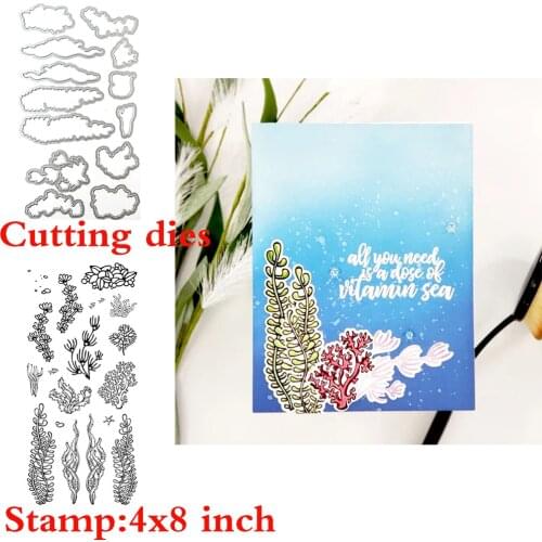 Seaweed Marine Plants Clear Stamps Coordinating Cutting dies for DIY Scrapbooking Cards Silicone Transparent Stempels New 2020
