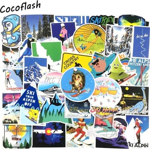 70 Pcs/Set Winter Skiing Snow Mountain Penguin Graffiti Stickers For Luggage Skateboard Laptop Refrigerator Ski Car Stickers