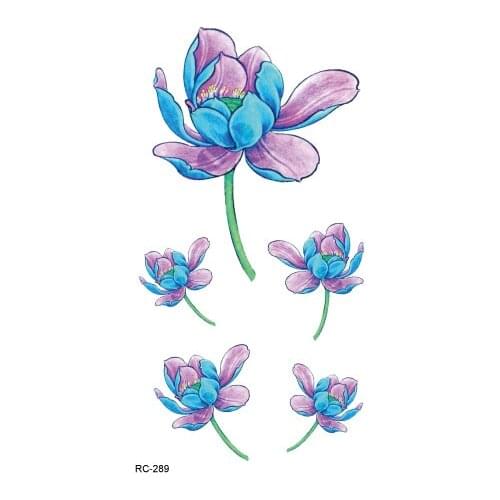 Rocooart RC Fantacy Lotus Design Waterproof Temporary Tattoo Stickers Beautiful Flowers Fake Tattoo Taty Tatuagem For Hand Arms