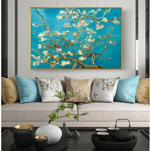 Almond Blossom Famous Art Canvas Paintings On the Wall Van Gogh Impressionist Art Posters Wall Pictures For Living Room Cuadros