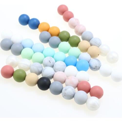 NEW! 15mm Wholesale 500pcs/lot DIY Loose Beads Silicone Beads Round Shape Baby Teether Silicone BPA Free DIY Teething Accessory