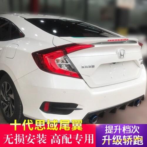 Suitable For 16-19 Ten Generation Refitted 20 Honda New Civic Original Mc Sports Car Rear Wing with Light