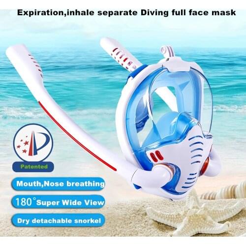 Adult Summer Holiday Double Breath Tube Anti Fog Silicone Professional Wide View Diving Mask Full Face