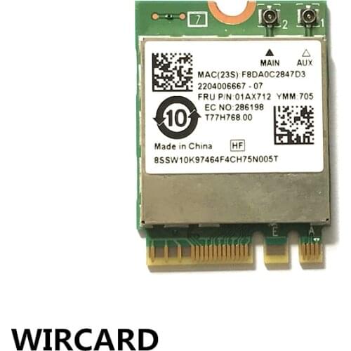 RTL8822BE 802.11ac wlan with Bluetooth 4.0 For Thinkpad L470 L570 S5-2ND-GEN T470 T570 X270 YOGA-370 P51S FRU: 01AX712