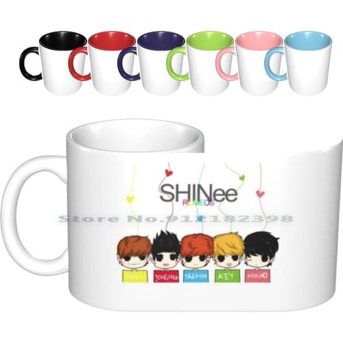 Shinee Ceramic Mugs Coffee Cups Milk Tea Mug Ommik Case Cool Funny Blue Black Cover Geek Red Green White Kpop K Pop Band